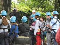 Bede House Junior Cub getting ready for the Zip Wire